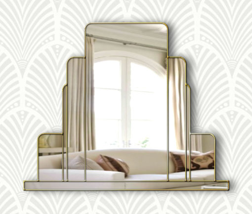 arlington art deco over mantle wall mirror