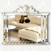 Hobart in silver overmantle fan art deco wall mirror