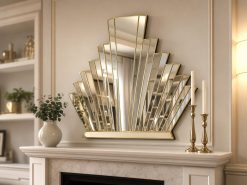 detroit gold art deco fan wall mirror
