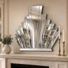 detroit silver over mantle art deco fan wall mirror