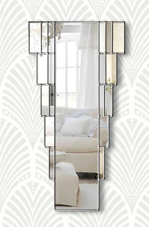 rialto silver art deco wall mirror