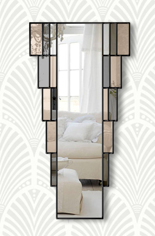 rialto art deco smokey wall mirror