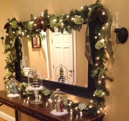 Christmas Mirror With Garlands