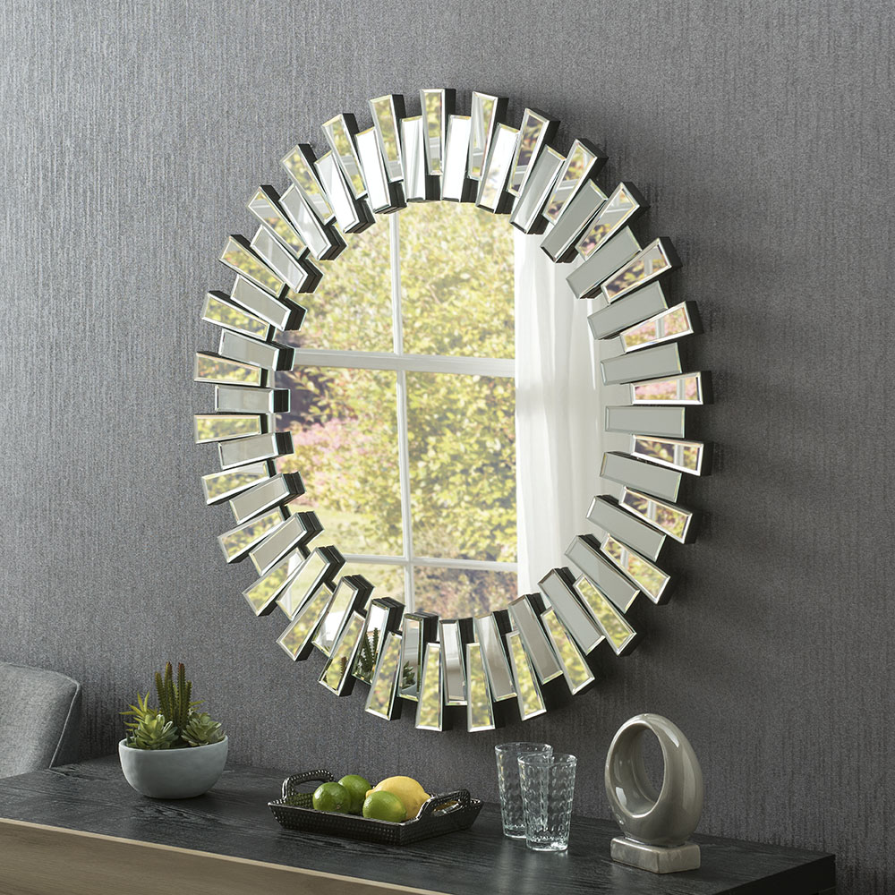Lilly Art Deco Bevelled Round Wall Mirror Bespoke Mirrors Art Deco Mirrors Custom Made Mirrors