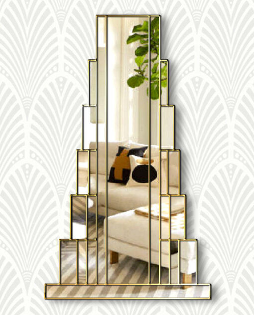 staten island art deco full length wall mirror