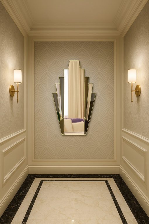 Add timeless glamour to your home with the Minerva Original Art Deco Wall Mirror, beautifully handcrafted in our Norfolk workshop. Inspired by the bold geometry and elegance of the 1920s, this mirror’s stunning fan-shaped design captures the true spirit of the Art Deco era.