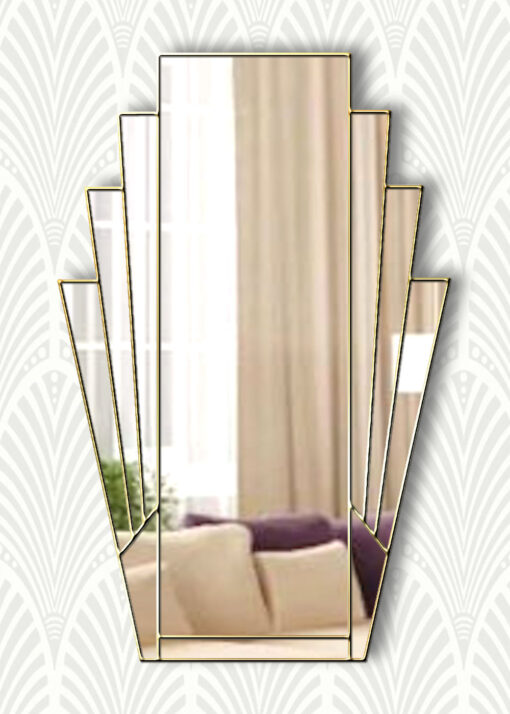 art deco minerva fan wall mirror