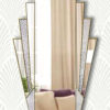 minerva clear with texture 2 gold trim mirror