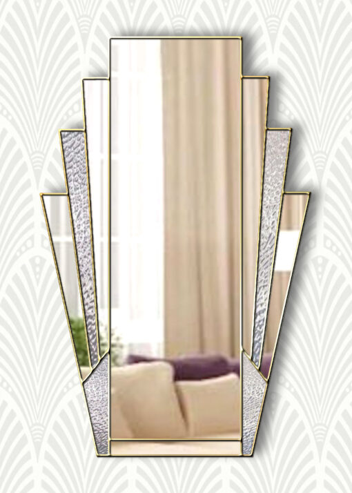 minerva clear with texture 2 gold trim mirror