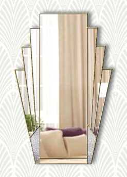 minerva clear with texture at bottom panels only gold trim mirror