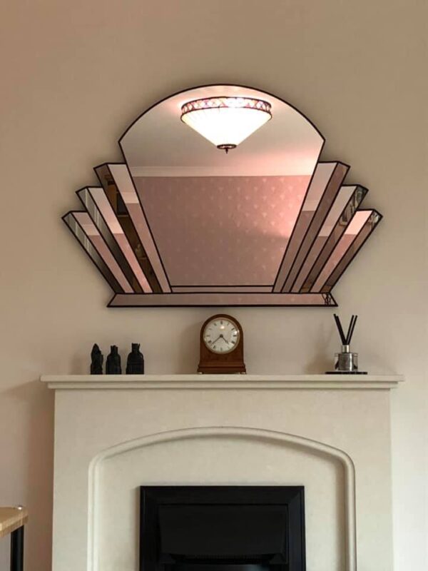 Custom Sized Mirror Over Fireplace Mantle