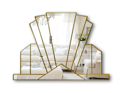 knightsbridge gold art deco fan mirror