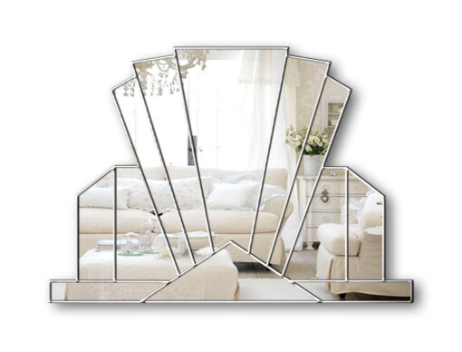 Knightsbridge silver art deco wall mirror