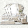 Knightsbridge silver wallpaper art deco wall Mirror