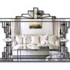 melody in black art deco wall mirror