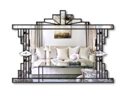 melody in black art deco wall mirror