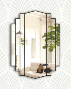 Artemis ebony trim art deco wall mirror