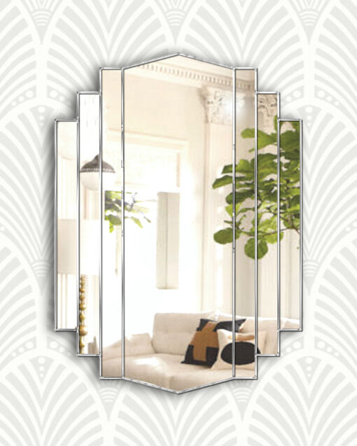 Artemis silver art deco wall mirror