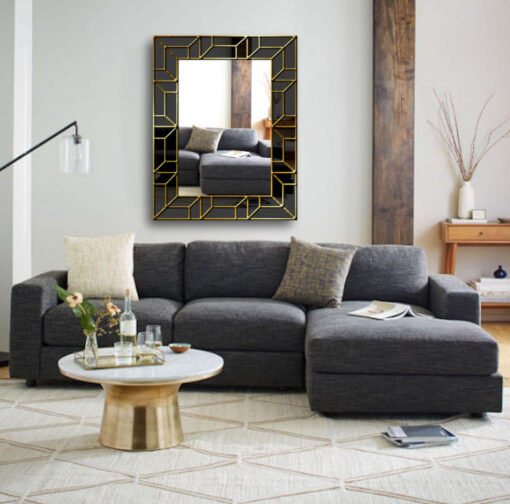 atticus art deco wall mirror