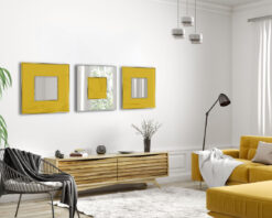 Indulgence yellow dc 70 x 70 modern wall mirror