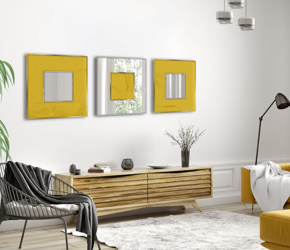 indulgence saffron modern wall mirror
