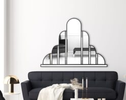 The Turin Handmade Original Art Deco Over Mantle Wall Mirror has been crafted in our Norfolk workshop and is exclusively available from MirrorMania. This stunningly exquisite, art deco mirror which you would call 'wow' but we call Turin, features a total of 14 hand-cut pieces of mirror. The sweeping central domed panel is bordered by clear slightly angled sections of shaped mirro