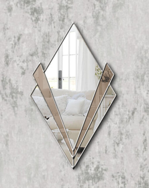 Zante silver trim bronze mirror art deco wall mirror