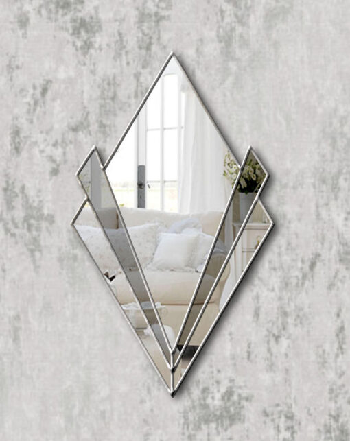 Zante silver trim smoked mirror art deco wall mirror