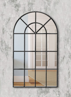 Arabella black modern window wall mirror