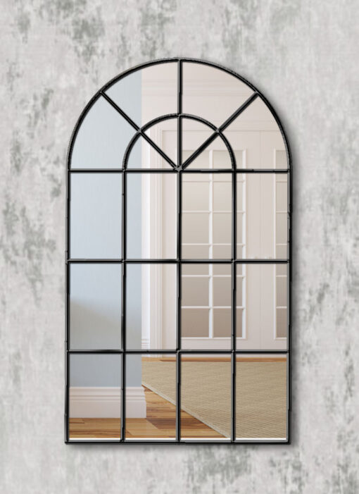 Arabella black modern window wall mirror