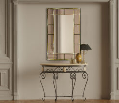 Bebedict bronze room setting goldtrim wall mirror