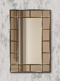 Benedict gold trim bronze mirror