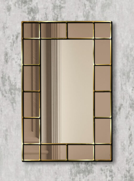 Benedict gold trim bronze mirror