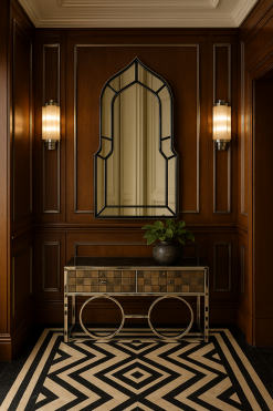 casablanca art deco tall hallway wall mirror