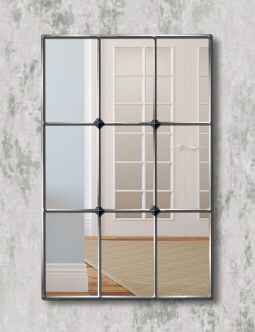 Mirabel silver trim window mirror