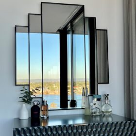 Mirage Tesimonial Black trim art deco testimonial wall mirror