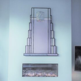 Rialton in ebony art deco testimonial wall mirror
