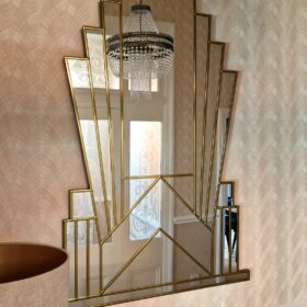 Auroral art deco fan wall mirror