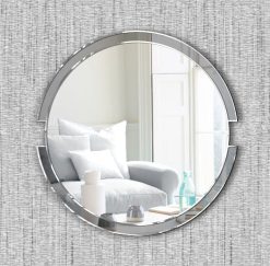 Orbit diamond cut smoked mirror modern wall mirror