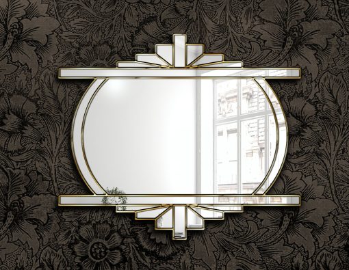 isabella gold 2 art deco wall mirror