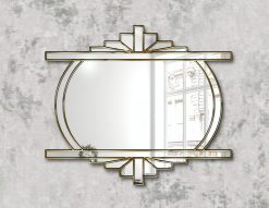 isabella gold art deco wall mirror