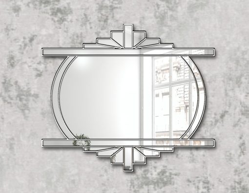 isabella silver art deco wall mirror
