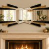 ultimate deco black and bronze glass gold trim overmantle fireplace art deco wall mirror