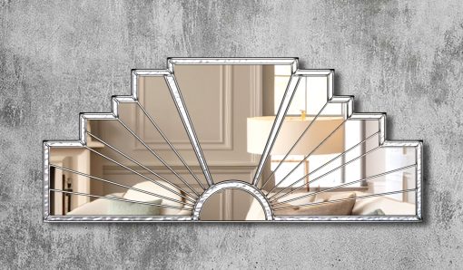 Lyon silver art deco wall mirror