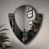 Art Deco Wall Mirror: Odin design with elegant curves and sleek black glass panels, an opulent fusion of style and symmetry