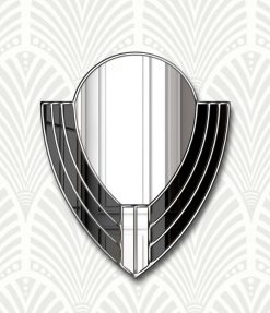 Art Deco Wall Mirror: Odin design with elegant curves and sleek black glass panels, an opulent fusion of style and symmetry