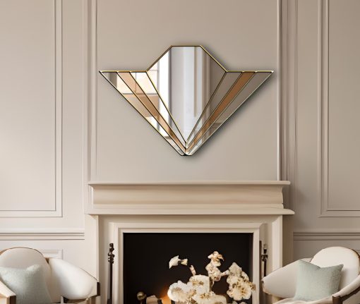 Handcrafted Tivoli Artistry Reflections Mirror, an Art Deco masterpiece by Phillip Orr, adorned with gold, black, or silver trim and available in clear, bronze, or smoked mirror inserts. A symphony of elegance and design, perfect for elevating your space.