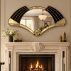 elise fan in gold and black gold trim art deco fan wall mirror