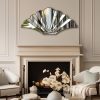 Handcrafted Flower Curved Semi Circle Mirror in British Art Deco style. Features flat bottom and central mirror panels bordered by angled mirror curved sections, creating stunning angled reflections. Available with gold, silver, or black trim. Handmade by Mirror Mania in Norfolk workshop