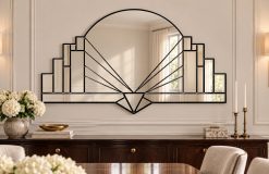 antoinette black trim dining room art deco wall mirror